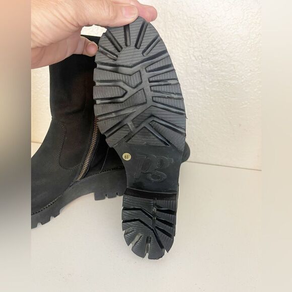 Paul Green Newbury black Suede Chelsea black platform combat Boots. US 9 - Picture 9 of 11